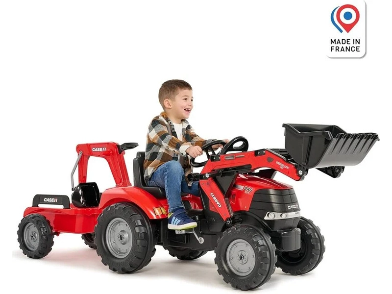 FALK - Šliapací traktor Case IH Puma 240CVX s nakladačom, rýpadlom a vlečkou
