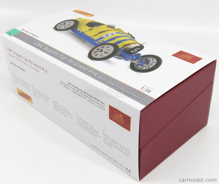 Cmc Bugatti T35 Suede N 5 Nation Coulor Project Švédsko 1924 1:18 žlto-modrá