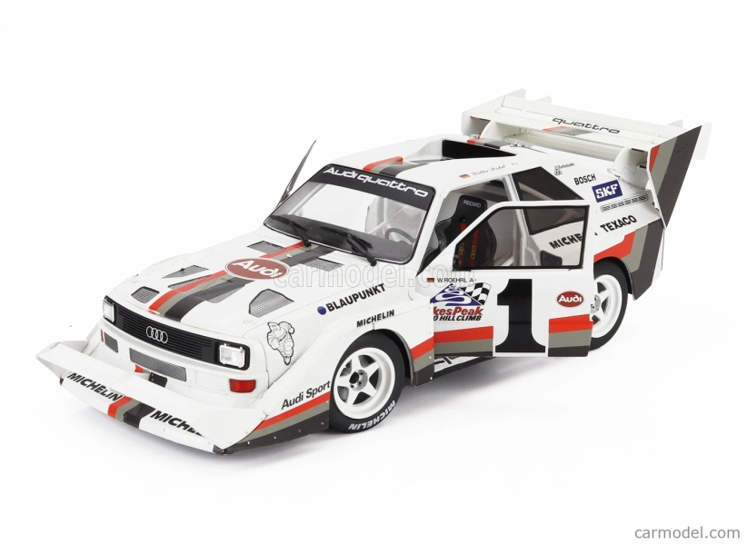 Werk83 Audi Quattro Sport S1 E2 N 1 Víťaz Rally Pikes Peak Hill Climb 1987 Walter Rohrl 1:18 Žltá Biela Červená