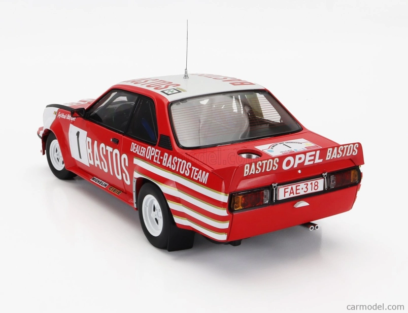 Sun-star Opel Ascona 400 Rally Bastos N 1 2nd Rally Circuit Des Ardennes 1983 Guy Colsoul - Alain Lopes 1:18 Červená Bílá