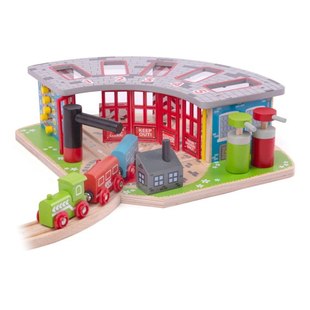 Bigjigs Rail Exkluzívne depo pre 5 vlakov - poškodený obal