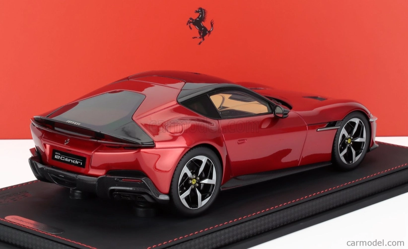 Bbr-models Ferrari 12cilindri V12 830cv Panoramic Roof 2024 - Con Vetrina - With Showcase 1:18 Rosso Fuoco - Červená S Černou