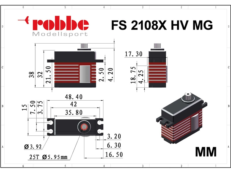 Robbe servo FS 2108X HV 21 kg.cm 0.080s/60° MG 25T