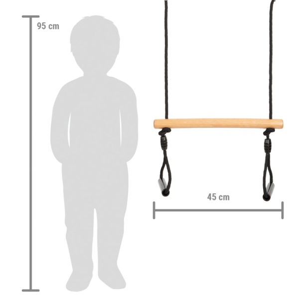 malá nožná hojdačka Trapéz s gymnastickými kruhmi "Black Line"