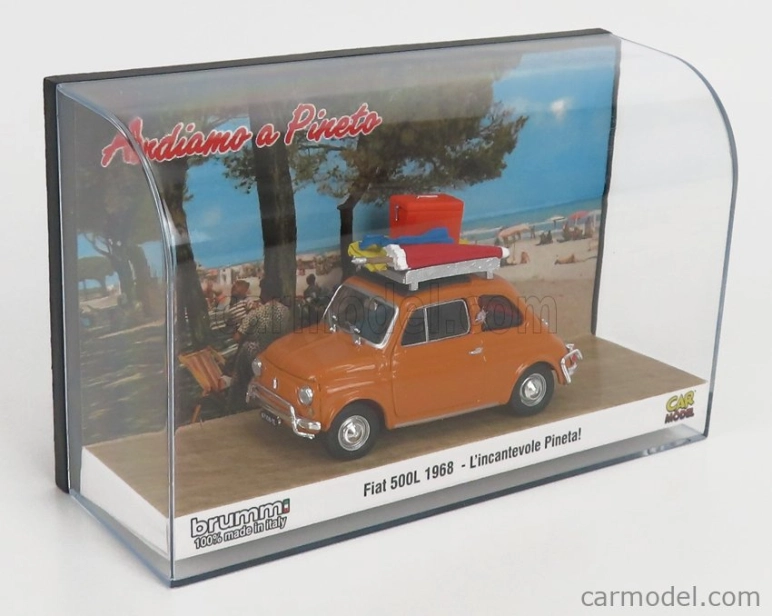 Brumm prom Fiat 500l 1968 - Tutti Al Mare - L'incantevole Pineta 1:43, žlutá