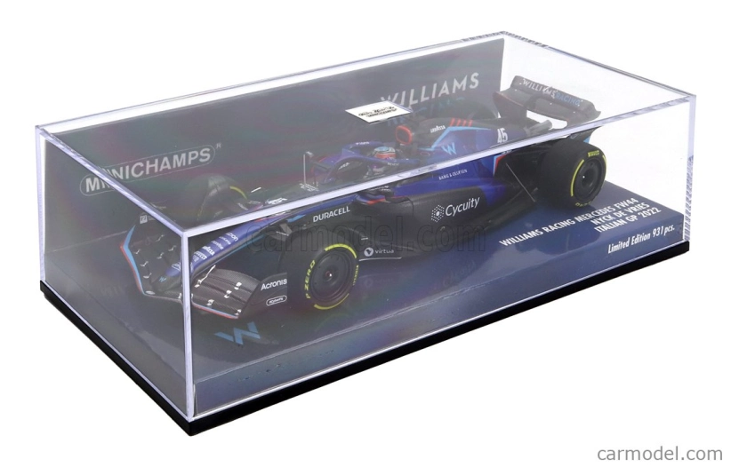 Minichamps Williams F1 Fw44 Team Williams Racing N 45 Italy Gp 2022 Nyck De Vries 1:43 Modrá