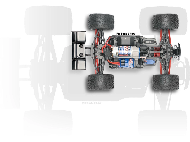RC auto Traxxas E-Revo 1:16 RTR, oranžová