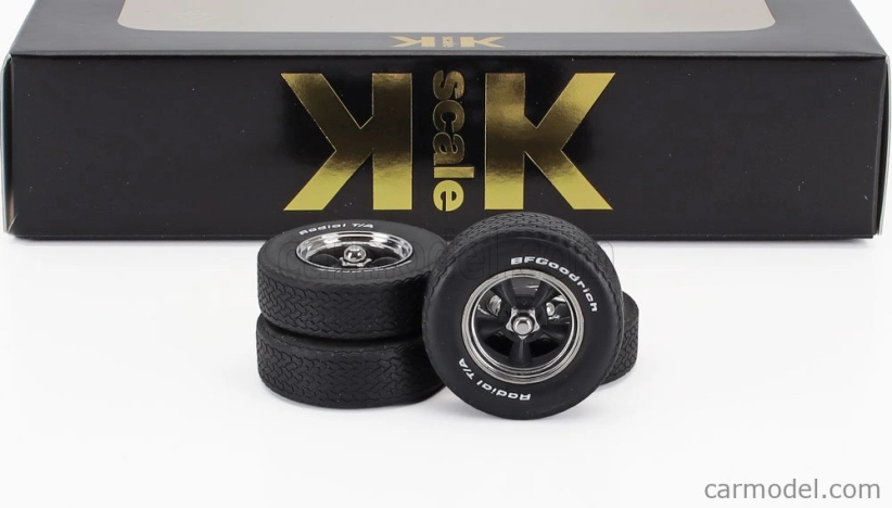 Sada príslušenstva 4x disky kolies a ráfiky pre Ford Mustang Billit 1968 1:18 Black Chrome