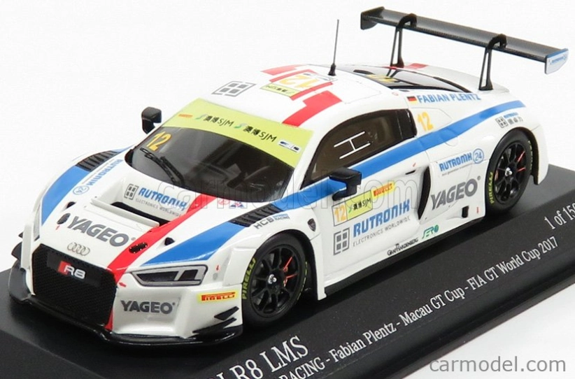 Minichamps Audi R8 Lms Team Hcb Rutroni Racing N 12 Fia World Gt Cup Macau 2017 Plentz 1:43 Biela