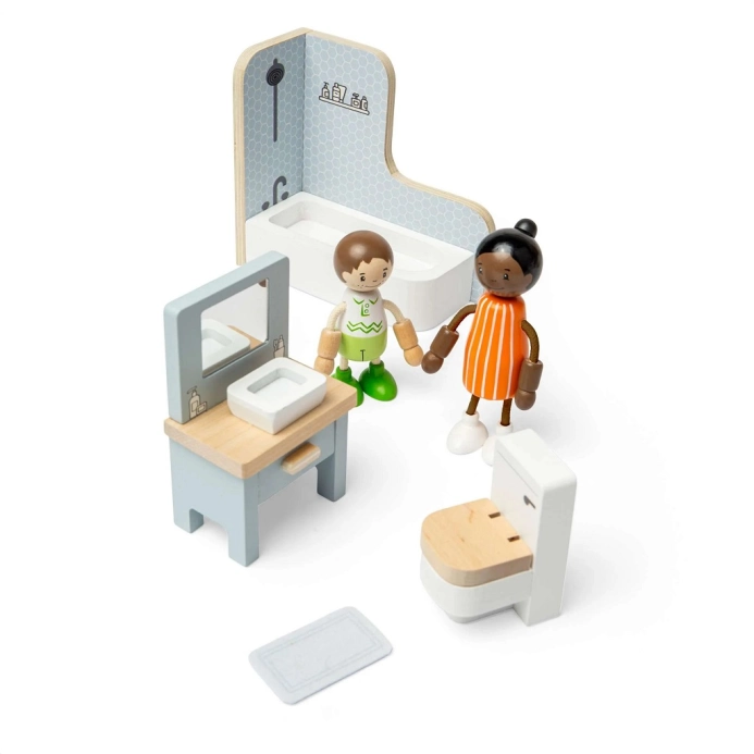 Bigjigs Toys Dřevěný nábytek do domečku pro panenky Koupelna