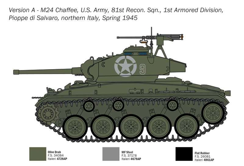 Italeri Kampfpanzer M24 Chaffee Military Tank 1:35 /