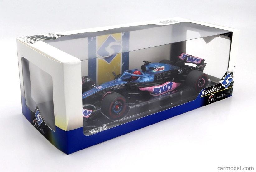 Solido Alpine F1 A523 Team Bwt Alpine N 31 3rd Monaco Gp 2023 Esteban Ocon 1:18 Modrá Růžová