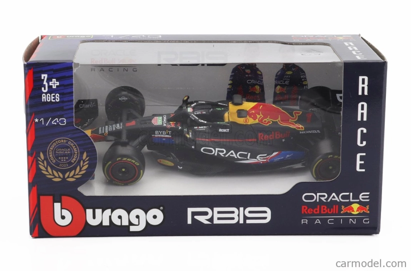 Bburago Red bull F1  Rb19 Team Oracle Red Bull Racing N 1 World Champion Winner Austin Usa Gp 2023 Max Verstappen 1:43 Matt Blue