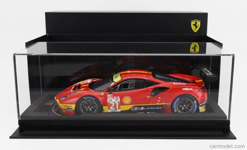 Looksmart Ferrari 488 Gte Evo 3.9l Turbo V8 Team Af Corse N 21 24h Le Mans 2023 Simon Mann - Ulysse De Pauw - Julien Piguet 1:18 Červená Žlutá
