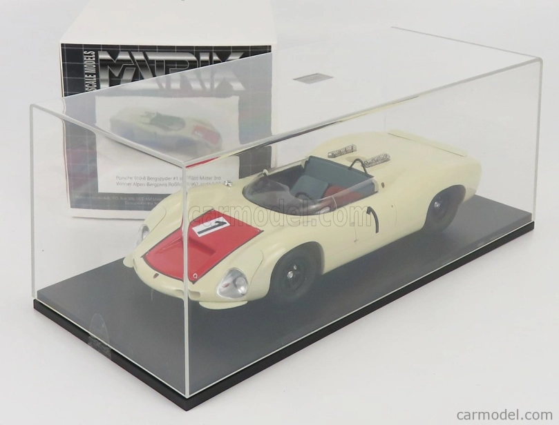 Matrix scale models Porsche 910-8 Bergspider N 1 1967 1:18 Bílá Červená