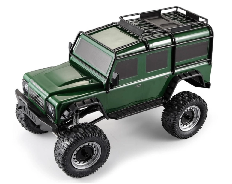 RC crawler Double E Defender, zelená + náhradné batérie