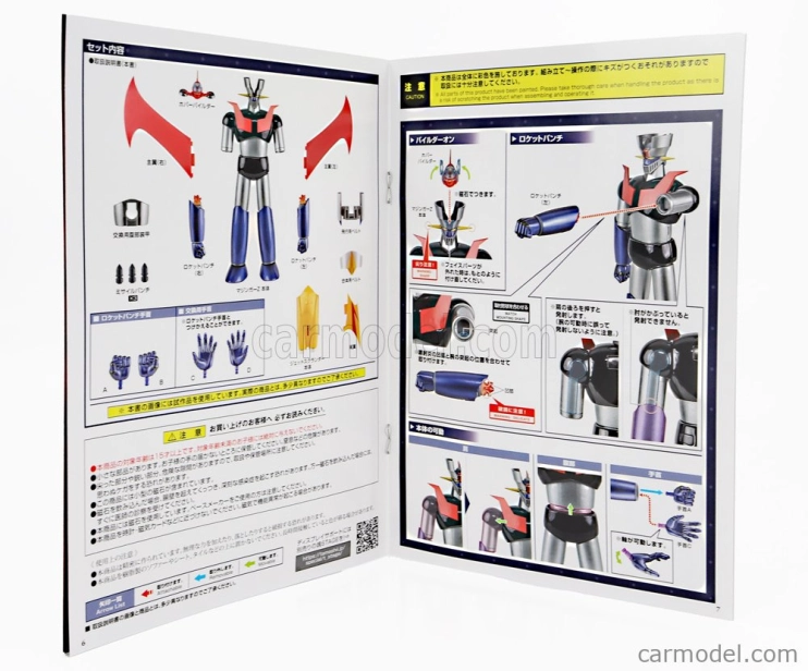 Robot Bandai Metal - Mazinga Z - Gx-105 Postavička Mazinger Z Robot - Kaku Shin Modrá Strieborná Červená Čierna