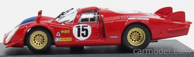 Best-model Alfa romeo 33.2 Lm N 15 Test 24h Le Mans 1969 Pilette - Slotemaker 1:43 Červená Modrá