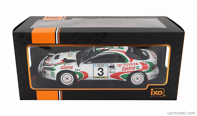 Ixo-models Toyota Celica Gt4 Turbo 4wd St185 Team Castrol N 3 3rd Rally Safari 1993 Ian Duncan - Ian Munro 1:18 Biela červená zelená
