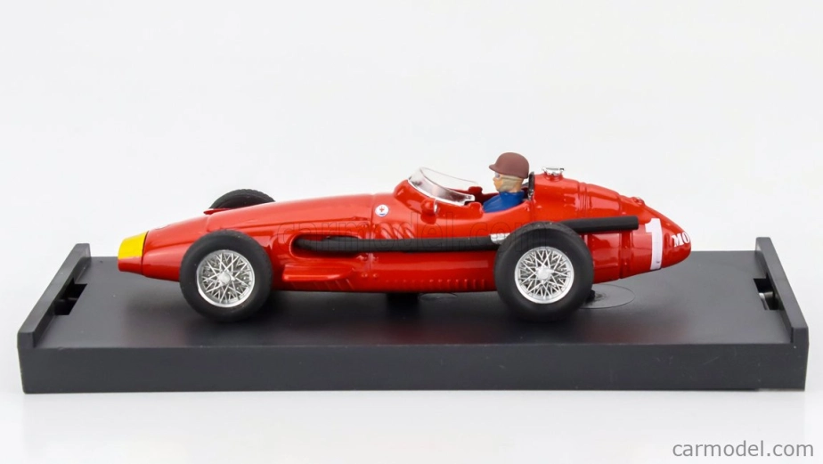 Brumm Maserati F1 250f N 1 Víťaz majstrovstiev sveta Nemecko Gp 1957 Juan Manuel Fangio - s figúrkou vodiča 1:43 Červená