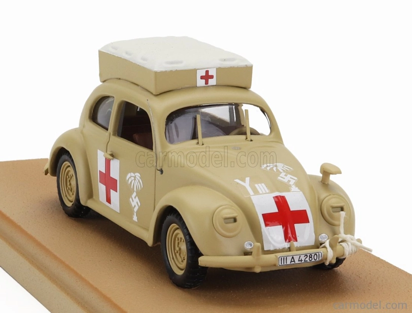 Rio-models Volkswagen Beetle Kafer Maggiolino Ambulance Africa Korps 1941 1:43 Vojenský Písek