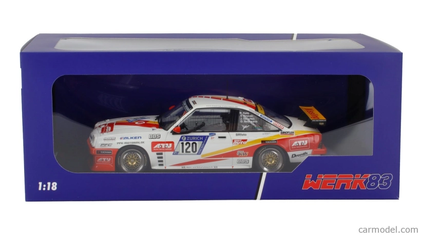 Werk83 Opel Manta Gt Team Kissling Motorsports N 120 24h Nurburgring 2018 Hans-olaf Beckmann - Peter Hass - Jurgen Schulten - Volker Strycek 1:18 Biela Oranžová Žltá