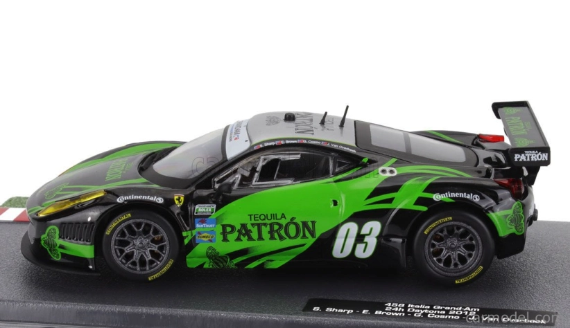 Edicola Ferrari 458 Italia 4.5l V8 Grand-am Team Extreme Speed Motorsport N 03 24h Daytona 2012 Scott Sharp - Ed Brown - Johannes Van Overbeek - Guy Cosmo 1:43 Zelená čierna