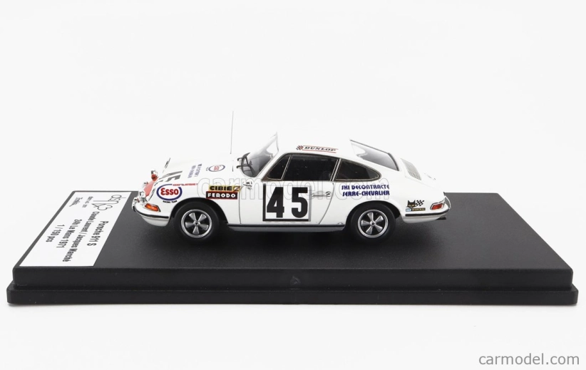 Trofeu Porsche 911s Coupe Team C.laurent N 45 24h Le Mans 1971 Claude Laurent - Jacques Marche 1:43 Bílá Červená
