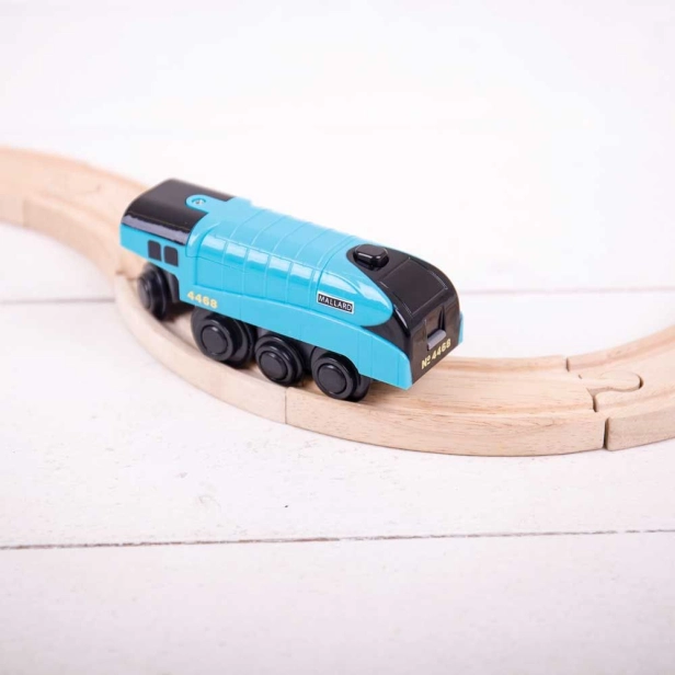 Bigjigs Rail Elektrická lokomotíva Mallard Blue