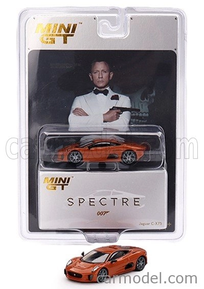 Mini-gt Jaguar C-x75 2015 - 007 James Bond - Spectre - anglické blistrové balenie 1:64 Firesand Met