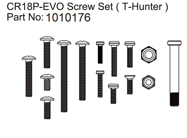 HBP240316 - (1010176) Screw Set T-Hunter - EVO 1:18