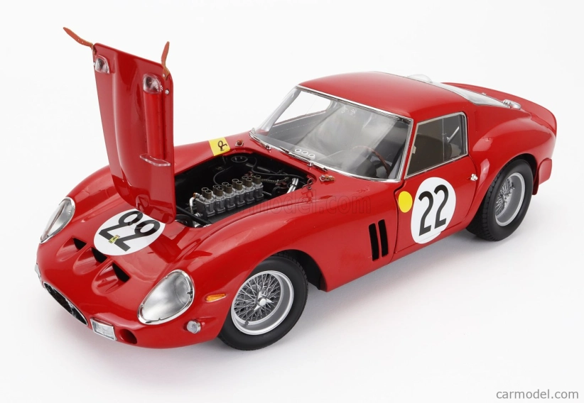 Kyosho Ferrari 250 Gto 3.0l V12 Team Equipe Nationale Belge N 22 1:18, červená