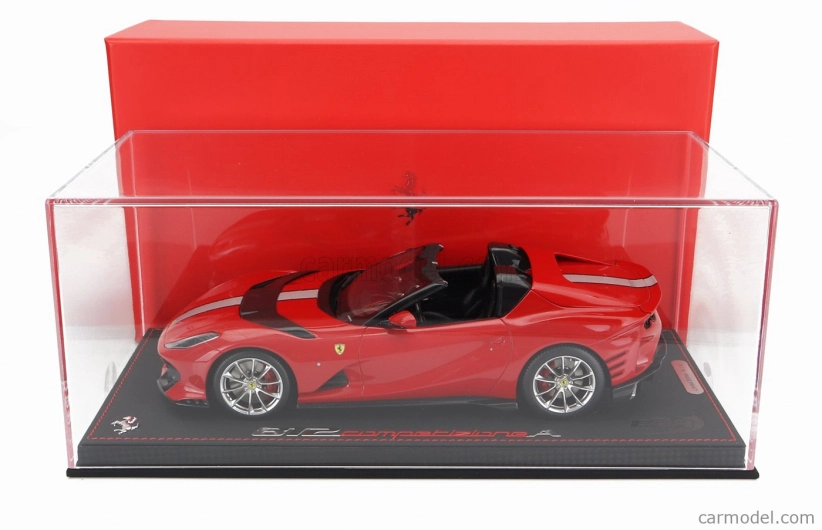 Bbr-models Ferrari 812 Competizione A Spider 2022 - Con Vetrina - S vitrínou 1:18 Rosso Corsa 322 - červená