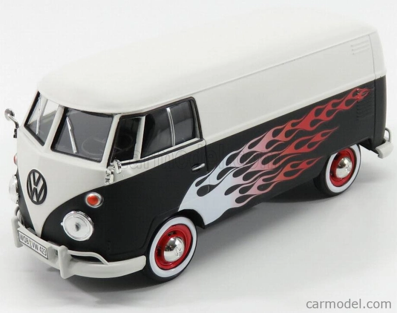 Motor-max Volkswagen T1 Type 2 Van Custom Garage 1962 1:24 Matná Černá Bílá