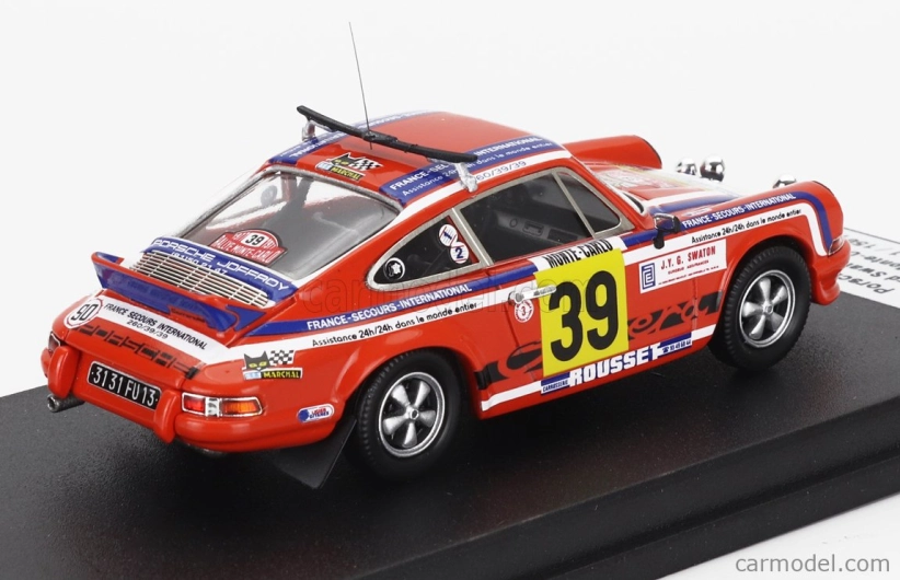 Trofeu Porsche 911 Carrera Rs (night Version) N 39 Rally Montecarlo 1977 Gerard Swaton - Bernard Cordesse 1:43 Orange