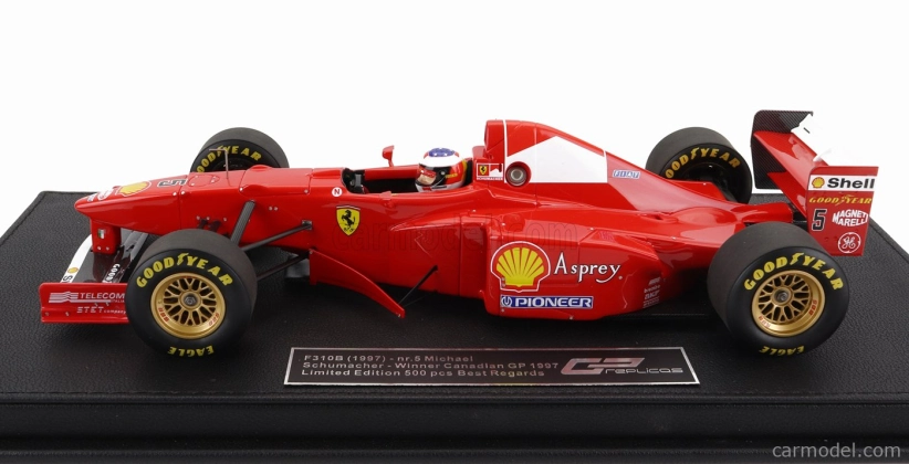 Gp-repliky Ferrari F1 F310b Scuderia Ferrari Marlboro Team N 5 Winner Canada Gp (s figúrkou pilota) 1997 Michael Schumacher - Con Vetrina - s vitrínou 1:18 červená biela