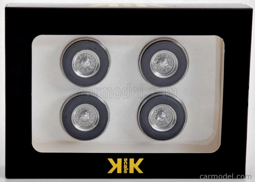 Kk-scale Accessories Set 4x Complete Wheels - Set 4x Cerchi A Raggi 1:18 Černý Chrom
