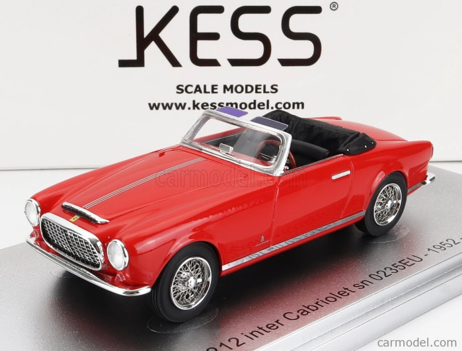 Kess-model Ferrari 212 Inter Sn0235eu Cabriolet Open 1952 1:43 Červená