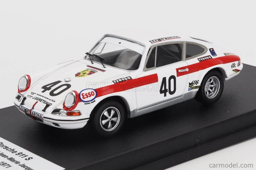 Trofeu Porsche 911s Coupe N 40 24h Le Mans 1971 Jean Egreteaud - Jean Marie Jacquemin 1:43 Biela červená