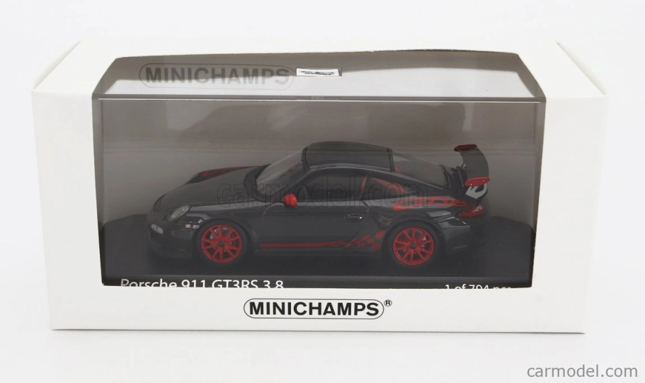Minichamps Porsche 911 997-2 Gt3 Rs 3.8 Coupe 2009 - Red Wheels 1:43 Grey