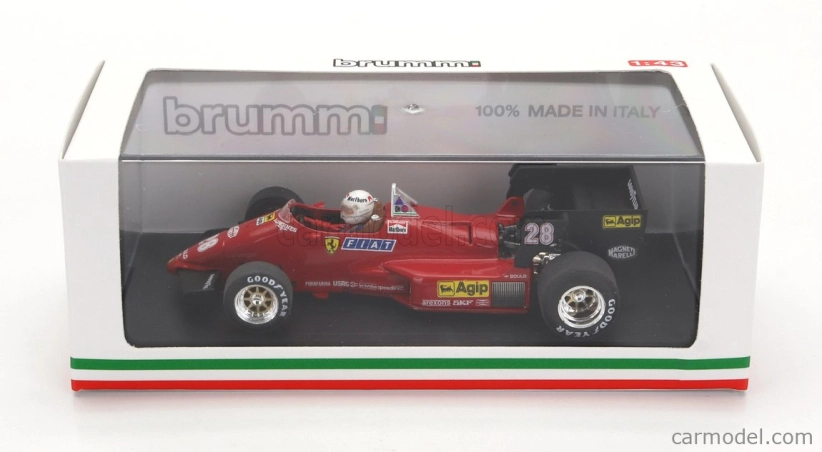 Brumm Ferrari F1 126c4 N 28 Belgium Gp 1984 Rene Arnoux - s figúrkou vodiča 1:43 červená čierna