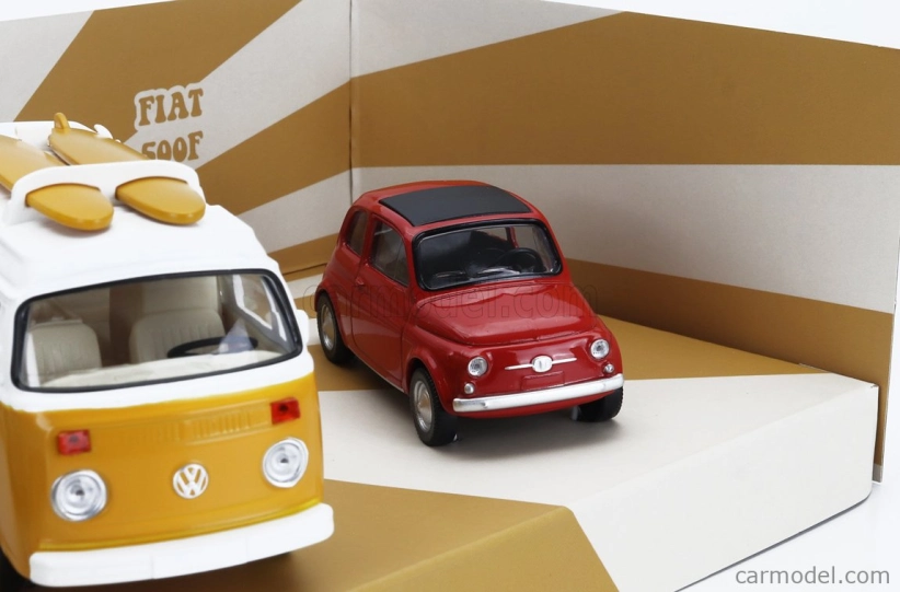 Norev Porsche Set 3x Jet-car 911 Targa Spider 1969 - Fiat 500 1965 - Volkswagen T2b Camper Van 1962 1:43 Rôzne