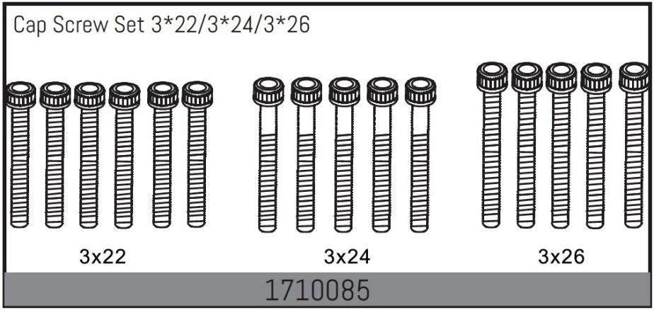 Cap Screw Set 3*22/3*24/3*26