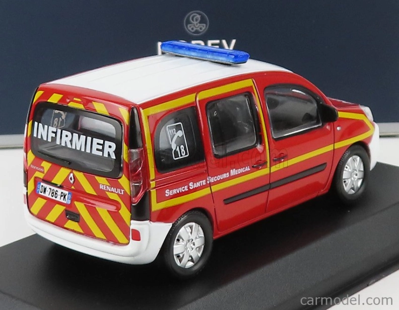 Norev Renault Kangoo Infirmier Sssm Pompiers 2013 1:43 Červená biela žltá