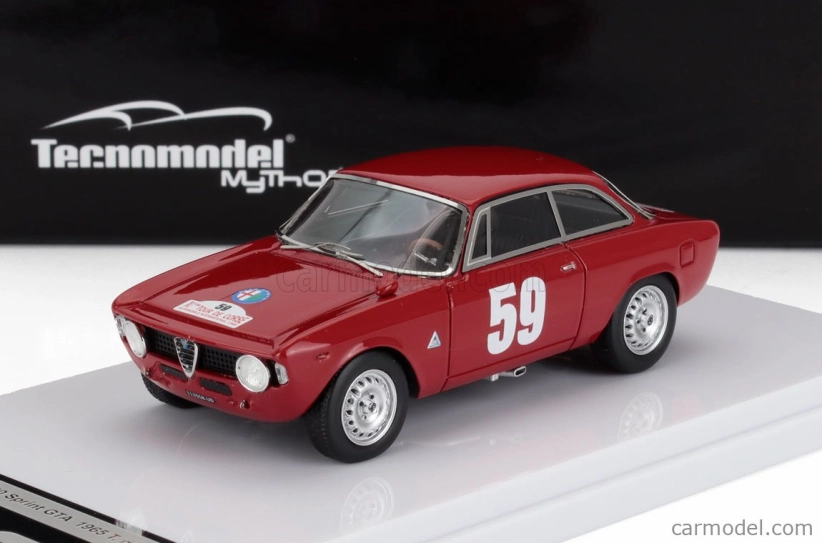 Tecnomodel Alfa romeo Giulia 1600 Sprint Gta N 59 Rally Tour De Corse 1965 Lucien Bianchi - Georges Harris 1:43 červená