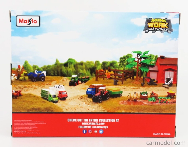 Maisto Massey ferguson Farm Set 8s.285 Tractor With Accessories 2018 1:64 červeno-sivá