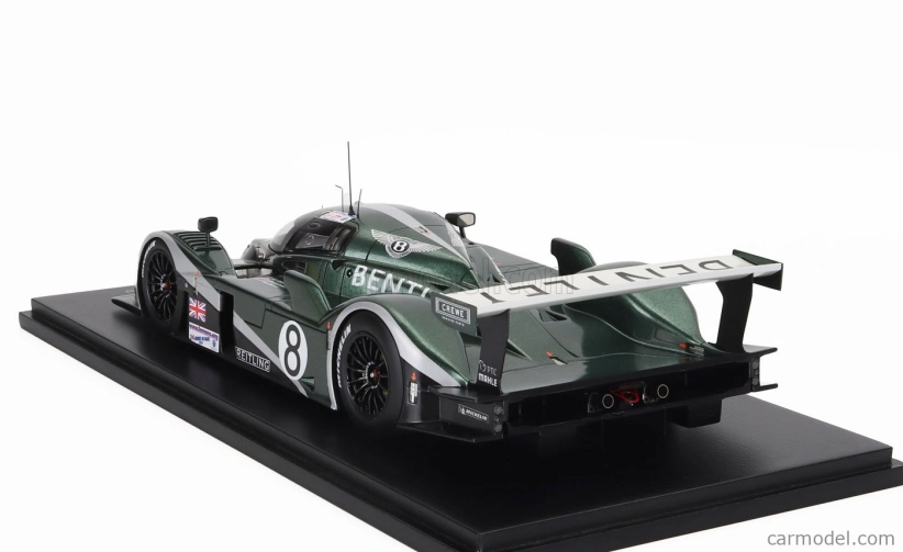 Spark-model Bentley Exp Speed 8 4.0l Turbo V8 Team Bentley N 8 2nd 24h Le Mans 2003 Johnny Herbert - David Brabham - Mark Blundell 1:18 Green Met
