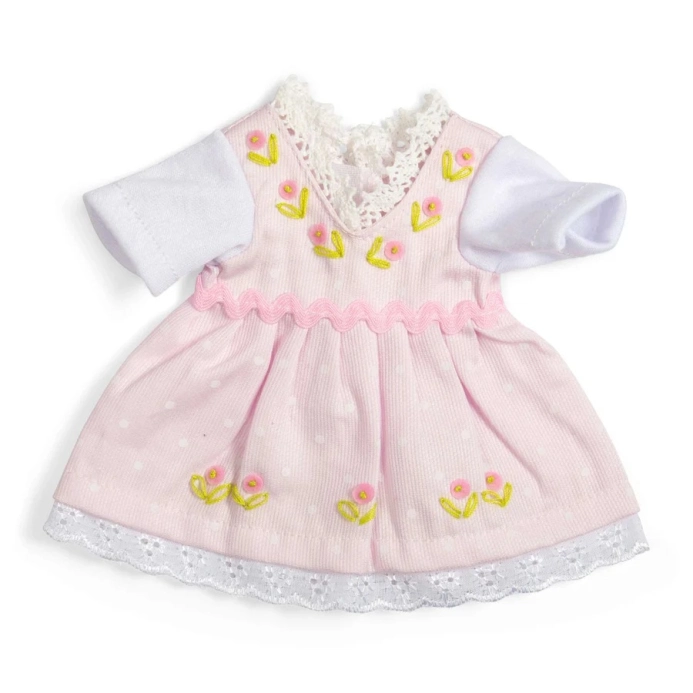 Bigjigs Toys Ružové šaty s bielym tričkom pre bábiku 28 cm