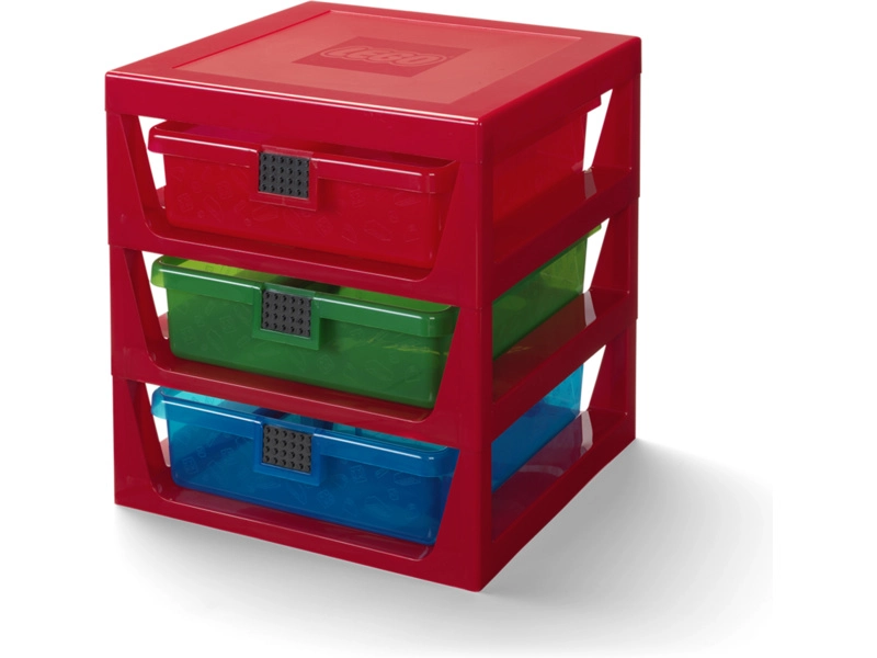 LEGO organizér s tromi zásuvkami – tmavosivý