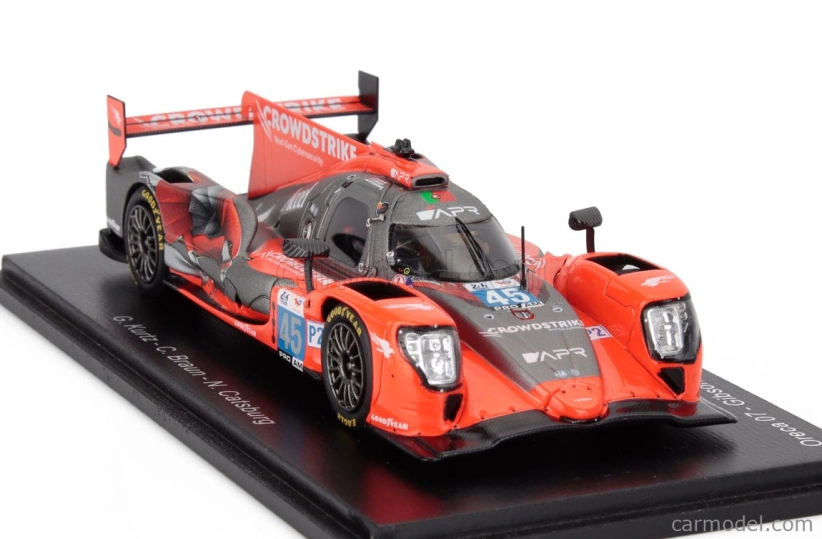 Spark-model Oreca 07 Gibson Gk428 4.2l V8 Team Crowdstrike Racing By Apr N 45 24h Le Mans 2024 Colin Braun - Nicky Catsburg - George Kurtz 1:43 Matt Red Black